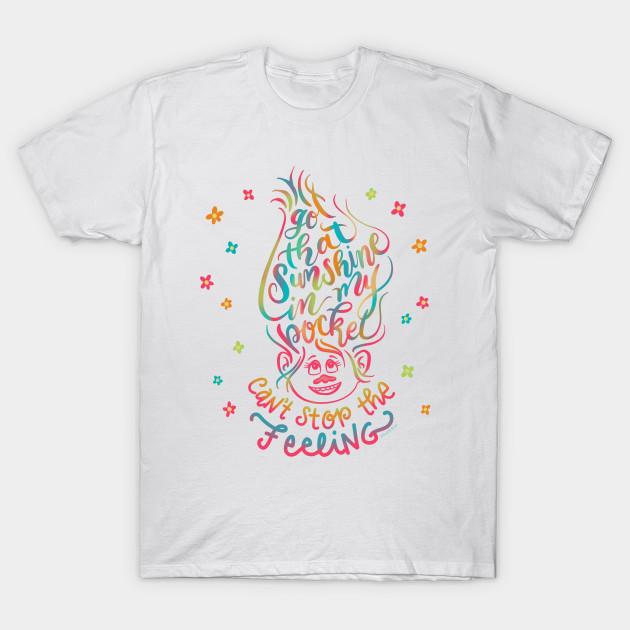 Men Black Print T-shirt Trolls Got That Sunshine In My Pocket Can T Stop The Feeling No-Cut Transfer Paper Print Cotton Tshirt L белый