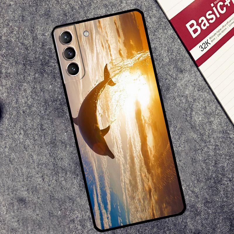 Ocean Dolphin Case For Samsung Galaxy S24 S23 S22 S21 Ultra Plus Note 10 Note 20 S8 S9 S10 S20 FE Cover