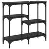 Console Table with Shelf Black Oak Effect 80 X 29 X 75 Cm