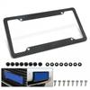 2/1Set Universal Carbon Pattern Plastic License Plate Frame Bracket With Standard Mount Screw Kits Auto Plate Decor Parts License Plate Covers Frames