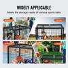 Rolling Sports Ball Storage Cart, Lockable Basketball Cage with Double Lids, Sport Equipment Holder Organizer for Indoor Outdoor, Steel Storage Rack