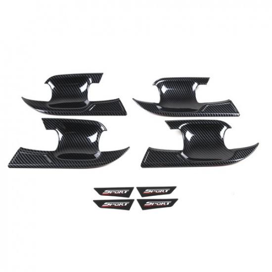 ABS Carbon Fiber Exterior Door Handle Bowl Cover Trim for Subaru Crosstrek 23-24