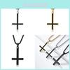 Trendy Cross Pendant Necklace For Men Upside Down Cross Oil Drop Effect