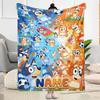Blue Orange Friends Customize Text Blanket Lightweight Personalized Blanket Ultra-Soft Versatile for Office Livingroom Bedding Chair All-Season Use