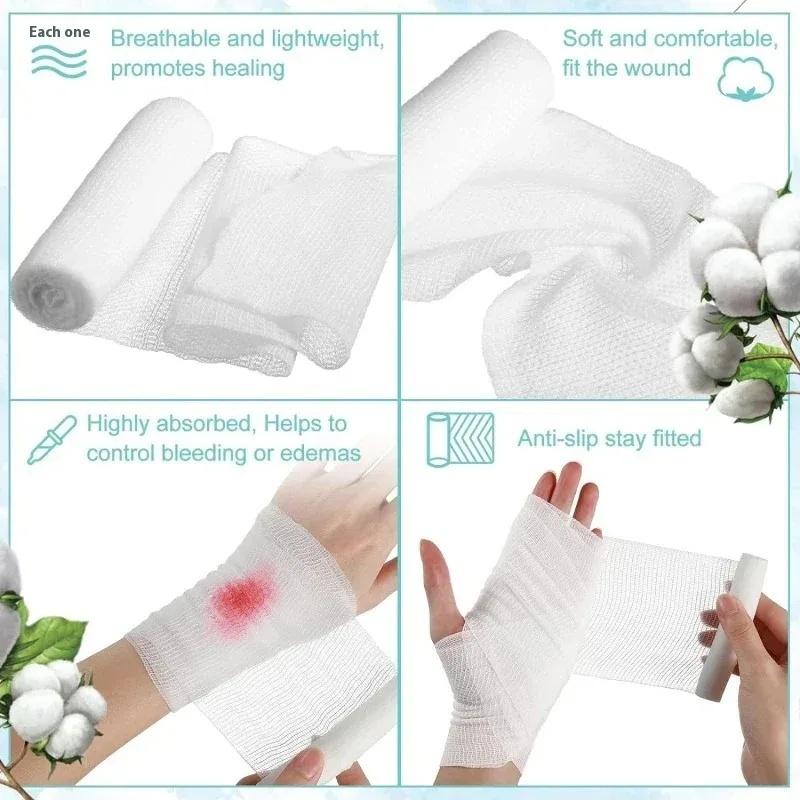 5Pcs Cotton Core Accessories First Aid Absorbent Pad For Wound Dressing Cotton Core PBT Elastic Bandages