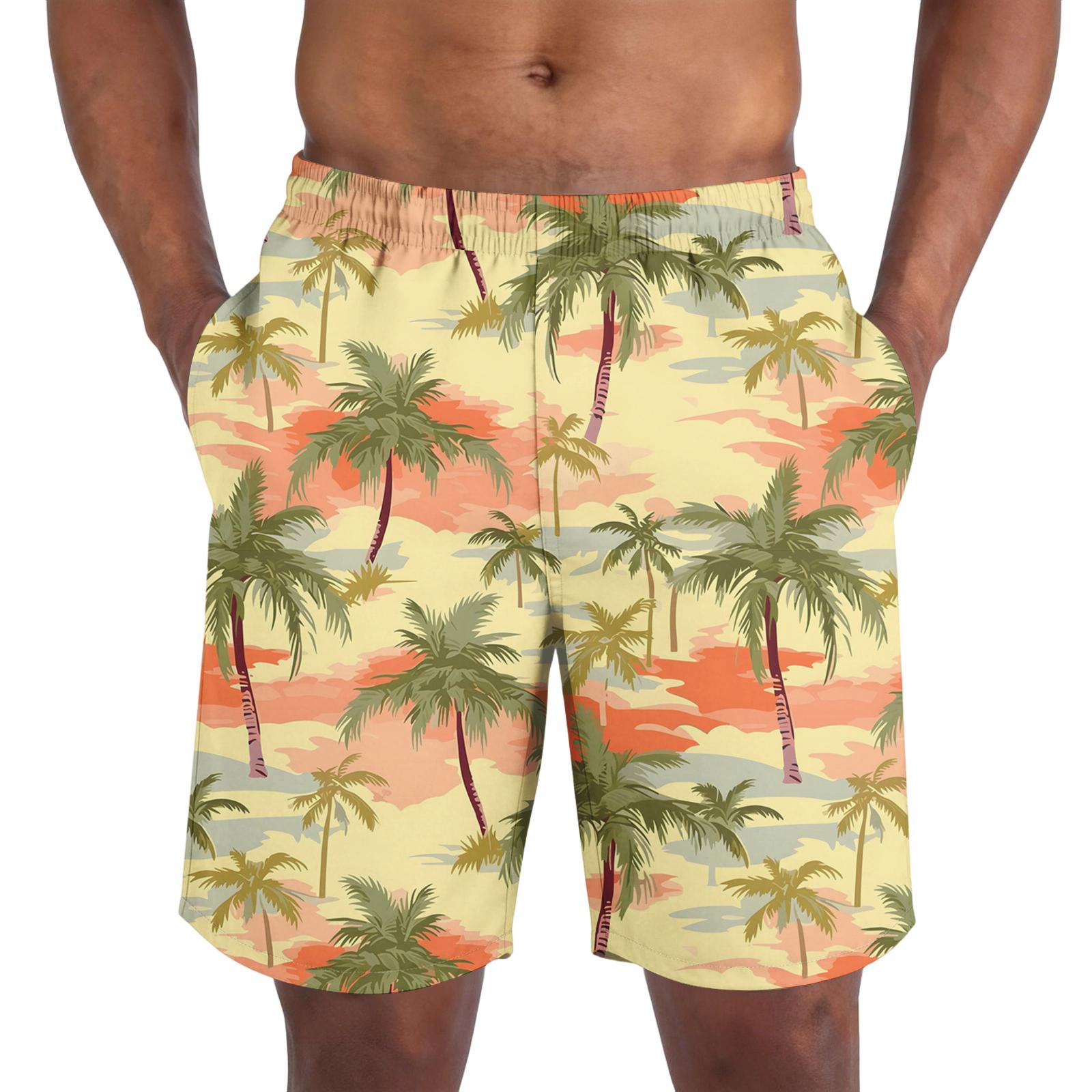 

Mens Casual Shorts/Drawstring Summer Beach Stretch XL жовтий