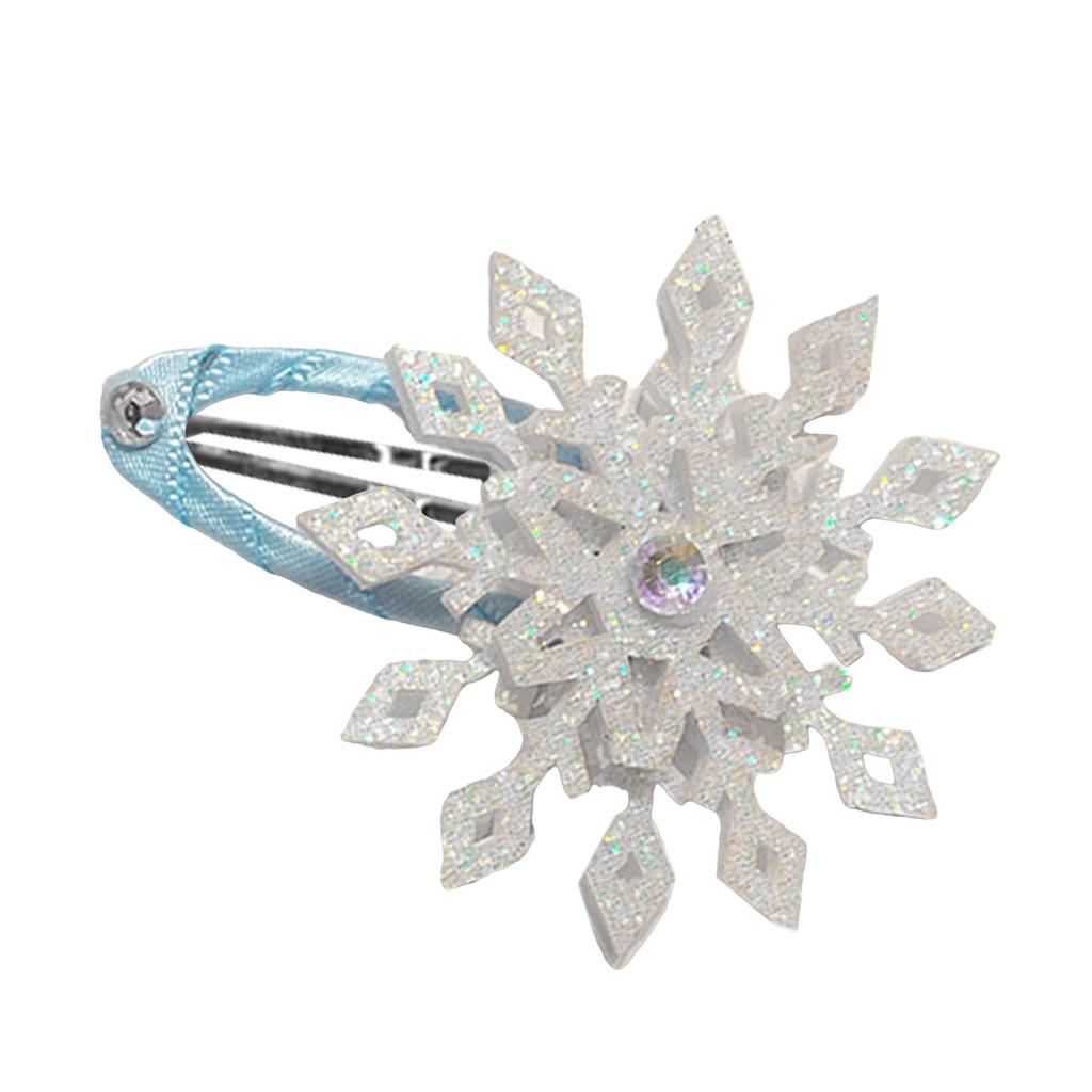 Snowflake Hair Clip Christmas Barrette Sweet Christmas Flat Clip Hairpin Christmas Elegant Hair Clip for Bunches