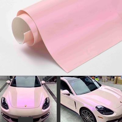 1x1.52M/3.3x5Ft Dvoubarevná Sakura Růžová Vinylová Fólie na Střechu Auta Kapotu Nálepka Autofólie Samolepky List Chameleonová Barva