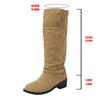 Fashion Women's Solid Color Trendy Knight Boots Buckle Decor Chunky Heel Mid Calf Botas Mujer 2025 Autumn Winter Slip on Fashion Boots