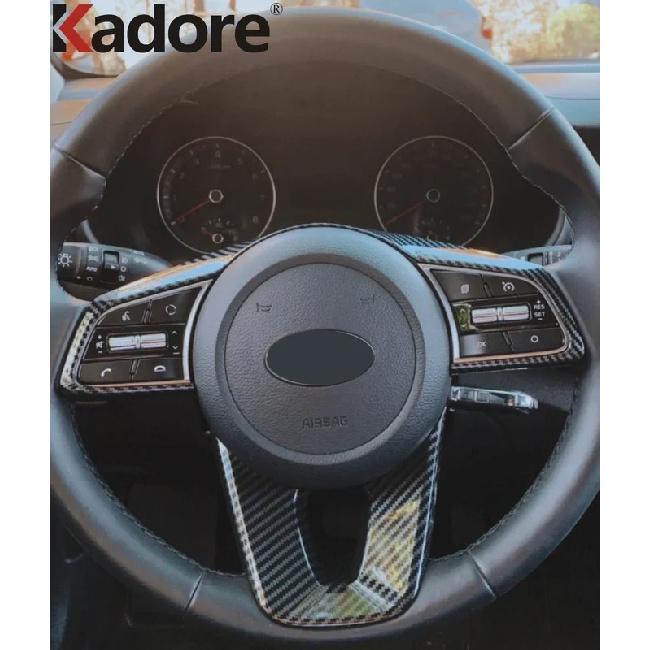 Car Steering Wheel Panel Cover Trim For Kia Forte K3 Carbon Fiber Interior Mouldings Accessories