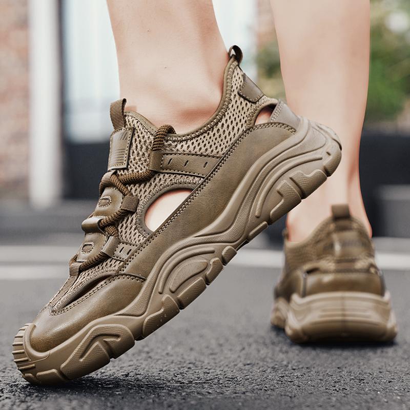 Fashion CYYTL Mens Sandals Casual Summer Shoes Beach Sneakers Outdoor Walking Comfort Luxury Designer Leather Fashion Breathable Sport