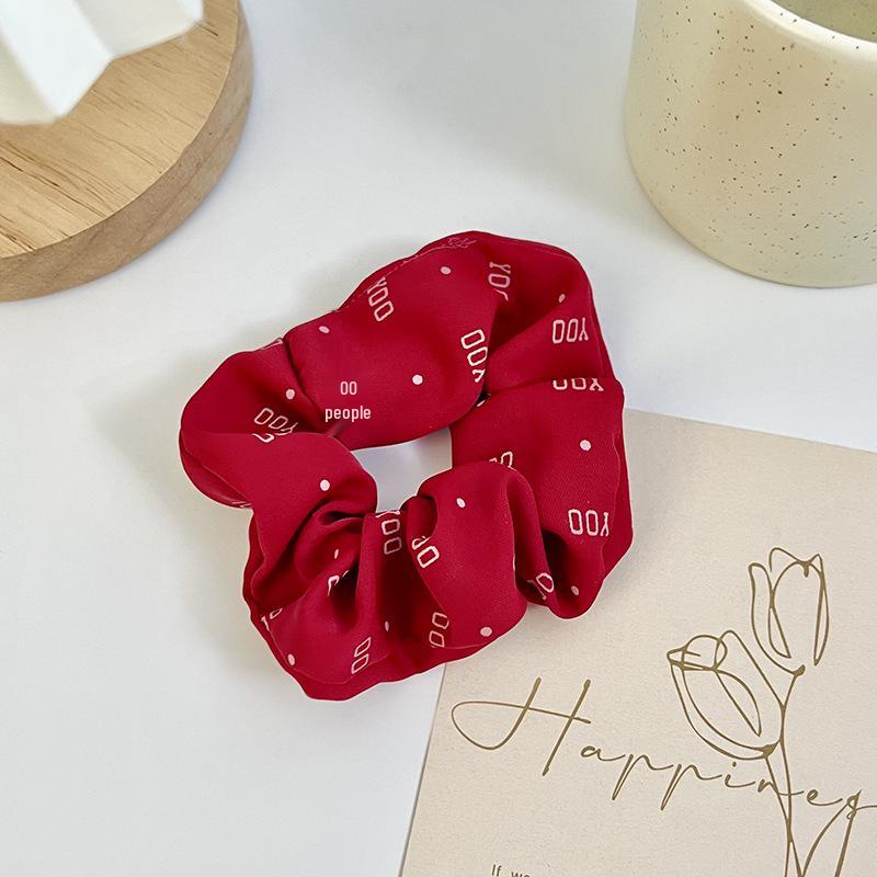 Christmas Red Plush Scrunchie: Cute Autumn Winter Hair Accessory