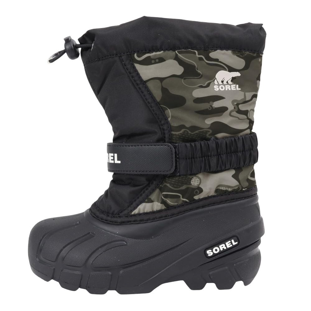 Sorel Kids' Flurry Print Boots, Size 18.0cm, Black, Quarry