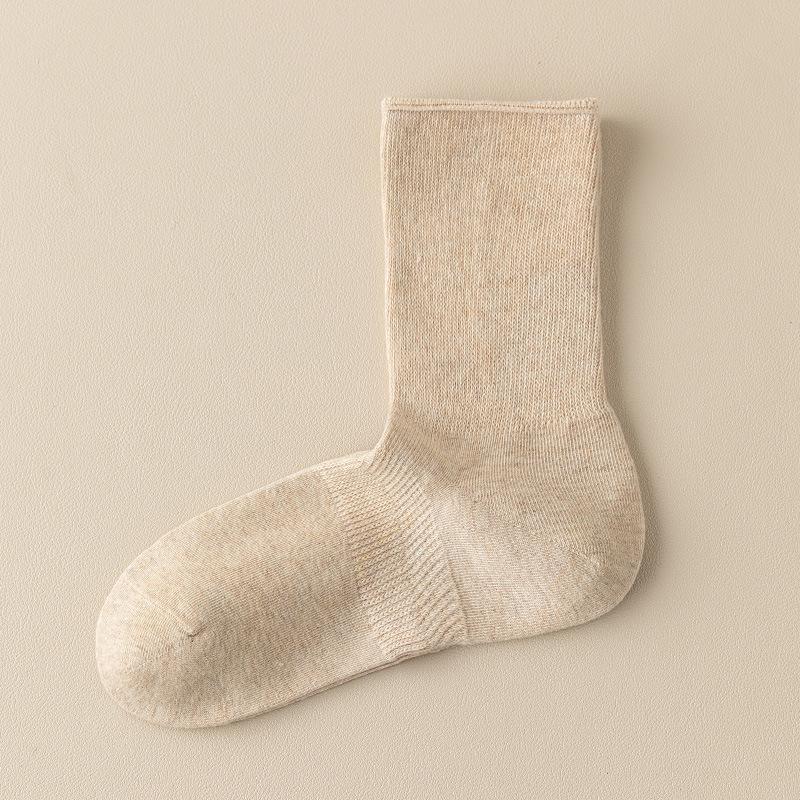 25-Pair Women's Mid-Tube Cotton Socks - Spring & Autumn, Anti-Pilling, Versatile Colors