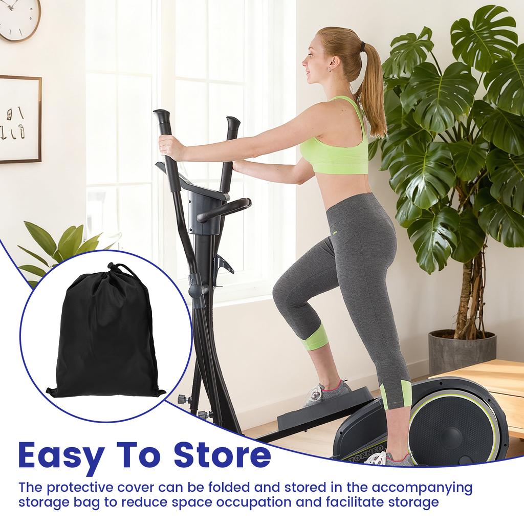 Elliptical Cover 210D Oxford Cloth Waterproof and Dustproof Elliptical Exercise Machine Cover with Zipper and Drawstring for Gym