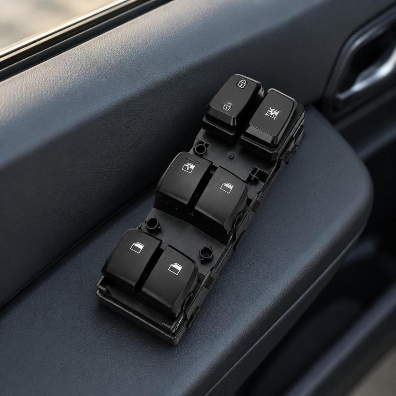93570-J9100 Driver Window Control Assembly for Listed 2018-2022 Fitment, Black Button Panel for Routine Window Operation Repair Use