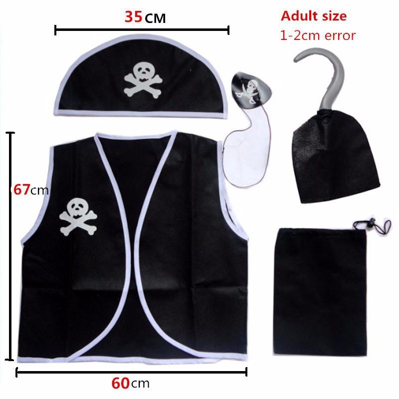 Adult Unisex Caribbean Pirate Costume - Non-Woven Fabric