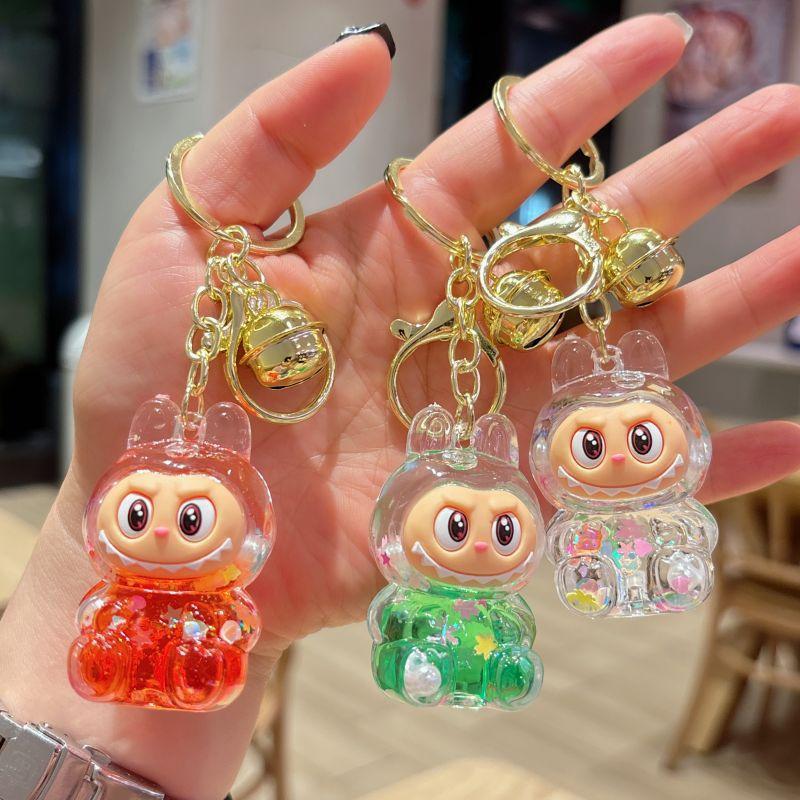 Cartoon Oil Keychain Cute Bunny Bag Small Pendant Internet Celebrity Quicksand Keychain