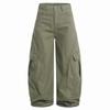 FansiYu 2025 Autumn High-Waisted Loose Straight Leg Cargo Jeans for Women