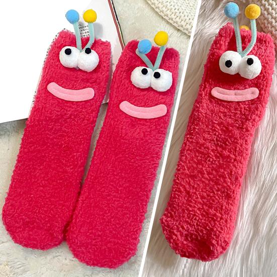 Funny Fuzzy Socks Cute Cartoon Fluffy Slipper Socks Women Men Warm Plush Crew Socks for Indoor Wear Sleep Holidays Birthdays Gift