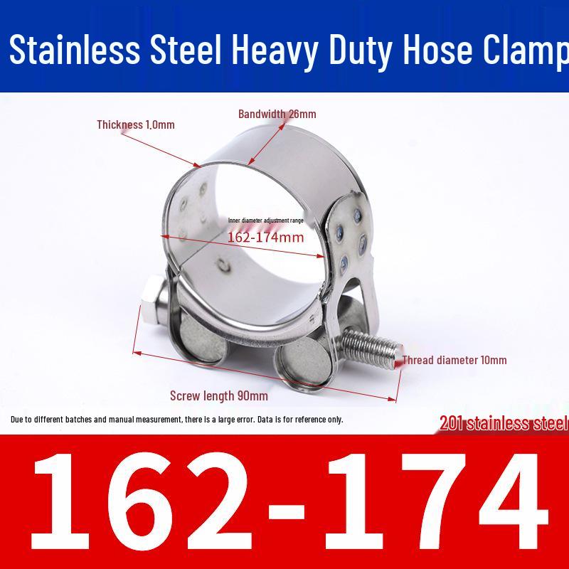 304 Stainless Steel European-Style Heavy-Duty Worm Drive Hose Clamp