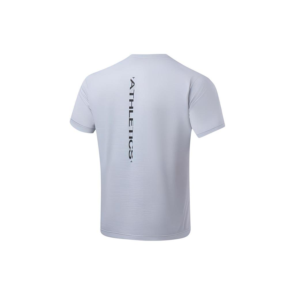 Li Ning Cool Tea T Casual Sports Letter Quick-Drying Comfortable Breathable Short Sleeve T-Shirt Men Tops Coin-Gray Flower-Gray ATSU725-3