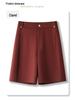 Ancola Women's High-Waisted Red Shorts - Spring 2025 Collection: Loose, Straight, Slimming, Wide-Leg Trousers