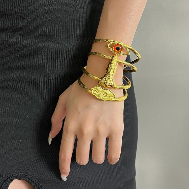 Unisex Adjustable Metal Bangle Vintage Jewelry Lightweight Retro Inspired Wrist Accessory Perfect for Gift Giving