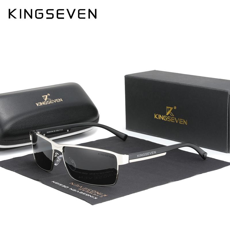 

KINGSEVEN НОВЫЕ Модные Поляризационные Солнцезащитные Очки Мужские Женские Антибликовые Квадратные Очки для Вождения Мужские Солнечные Очки Мужские Очки UV400 серебряный серый