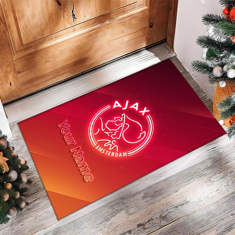 Ajax Amsterdam Bedruckter Kristall-Samt-Teppich Rutschfester Kristall-Samt-Teppich für Sofa, Schlafzimmer, Innenbereich, Heimdekoration