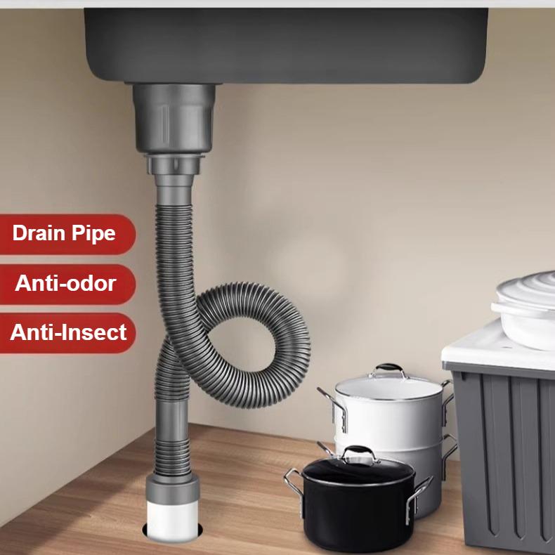 Dishwashing Bathroom Sink Drain Pipe Kitchen Accessories Anti-backflow Drain Pipe Set for Kitchen Household Sink Basin Pipe