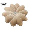 Decorative Throw Pillows for Girls Room Flower Pillow, 18 Inch Floral Cushion, Velvet Round Soft Sofa Pillow with Rhinestone Accent Couch Bed