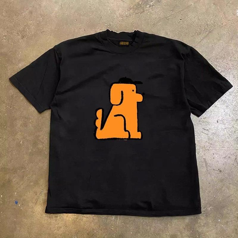 Pure Cotton Double Thread Loose Fit Short Sleeve Tshirt For Unisex And Unisex Breathable Comfortable American Retro Style Tshirt