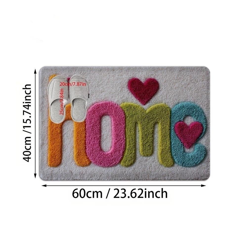 Anti Slip Letter Absorbent Mat Flower Door Mat Stain-resistant Bathroom Mat  Wet Areas