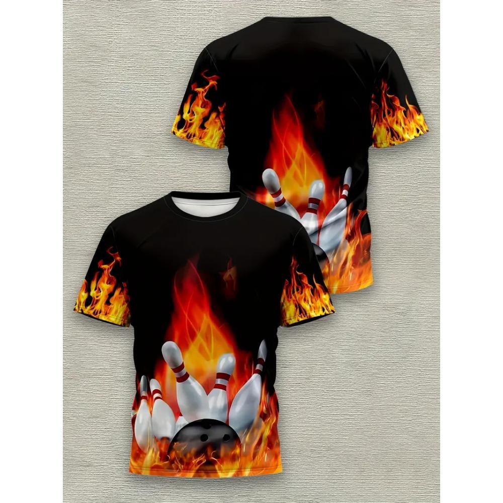 T shirt 3D Print Men's Bowling Lovers Sport Tees Casual Plus Size Unisex Top Summer Street Youth Man Clothing