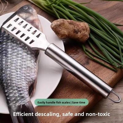 Stainless Steel Fish Scale Scraper, Fish Brush, Commercial Kitchen Fish Killing Tool, Household Manual Scaling and Descaling Wonder