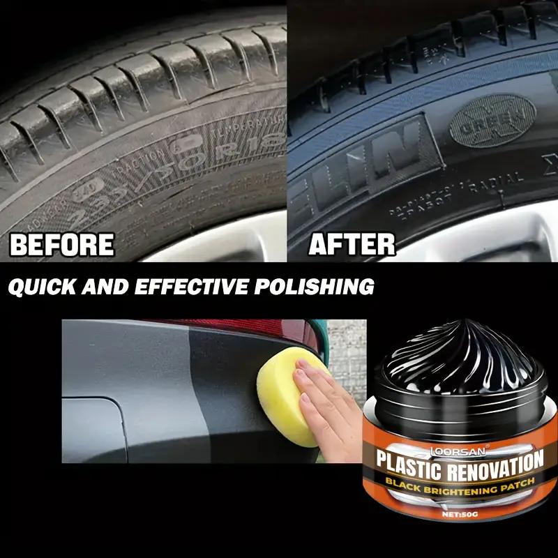Car Plastic Repair Wax, Durability Can Last 2-3 Years, Repairs Scratches and Enhances Tire Gloss, Maintenance for Black Interior