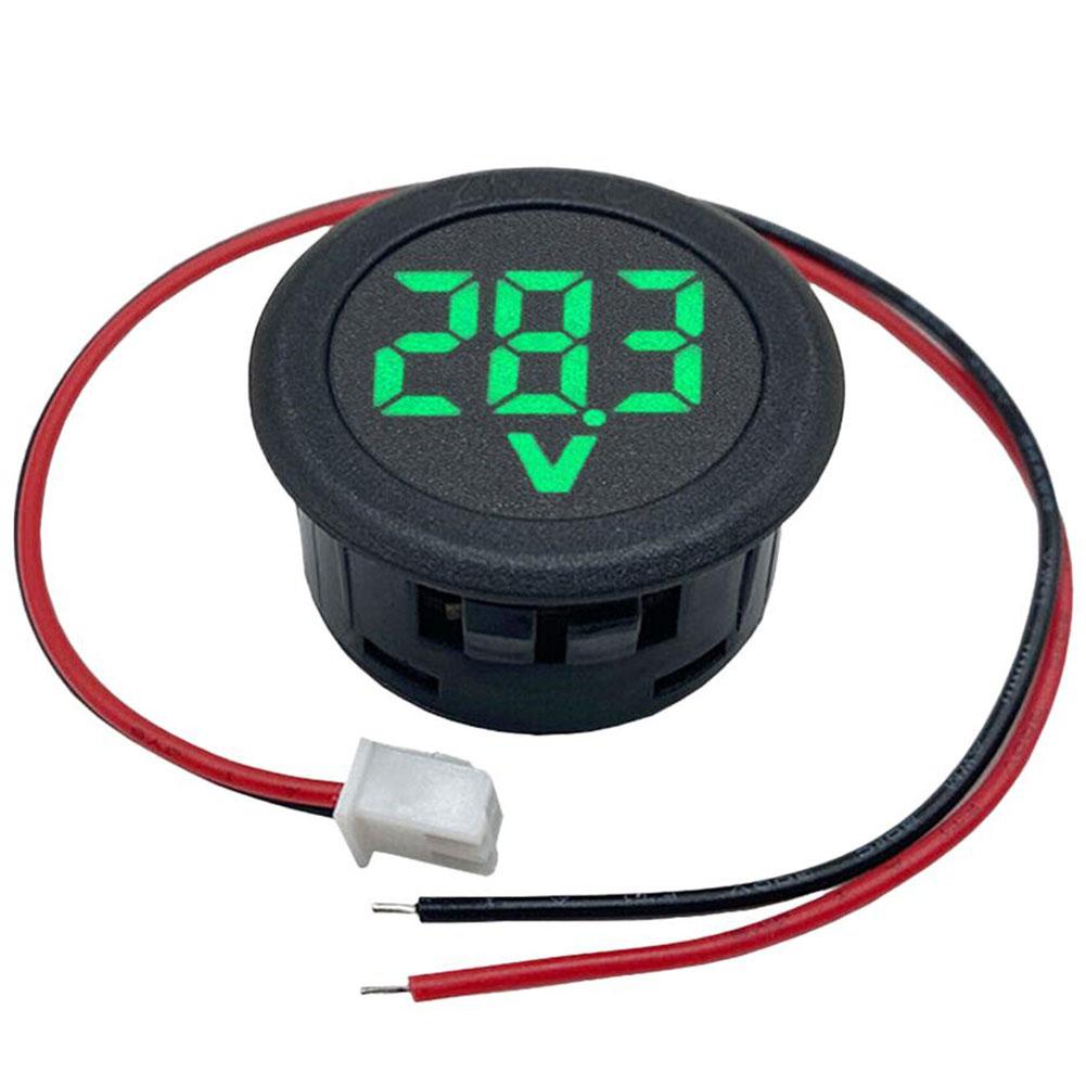 

DC 4-100V Circular Two-wire Voltmeter Programmable LED Digital Display Round Voltmeter Head Small Voltage Meters Volt Test Tool зелений