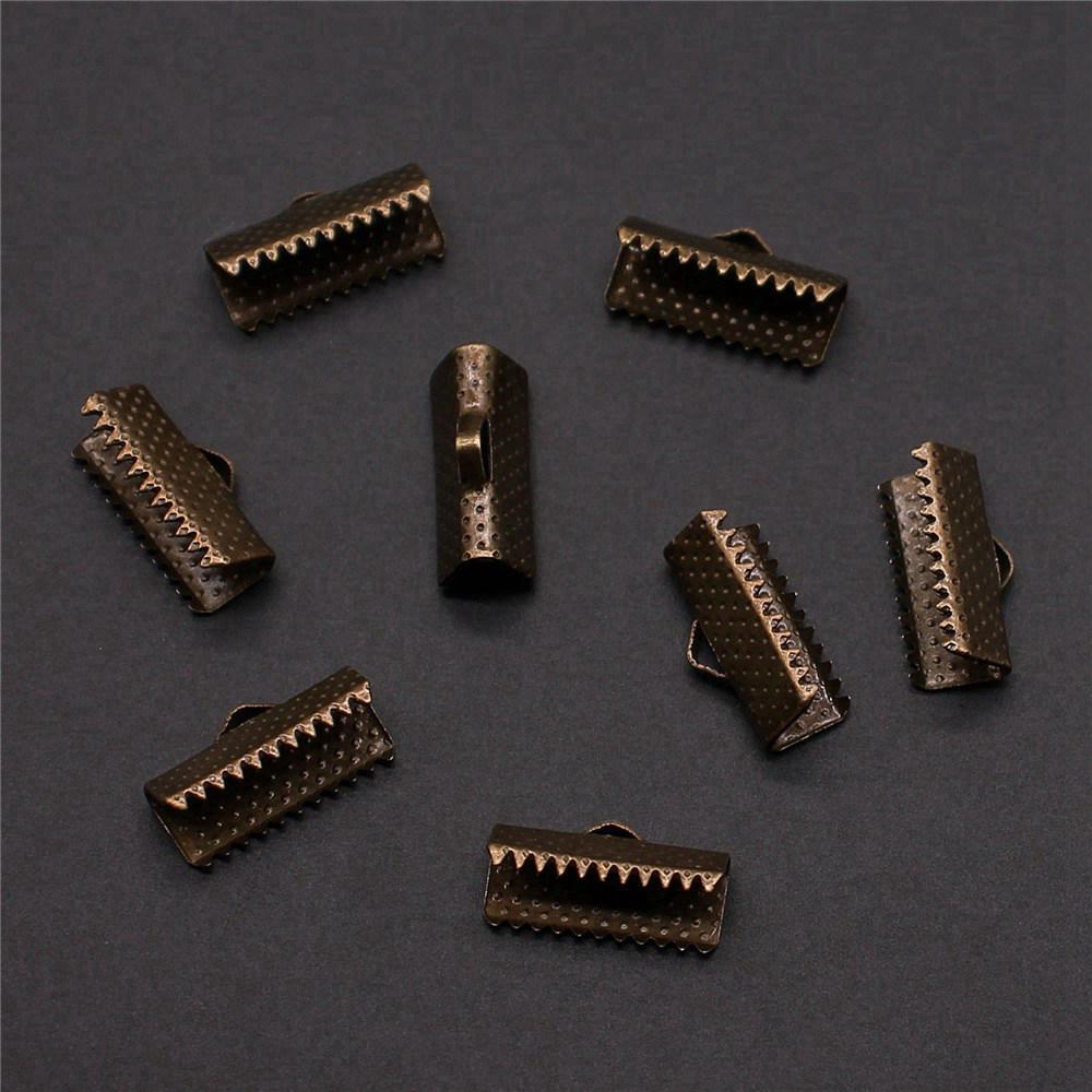 Bandenden Crimp-Clips Antikstil Zubehör für die Schmuckherstellung 8 Größen 4 Farben
