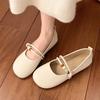 Fashion Flats Women's Summer New Flat Bottom Shallow Mouth Mary Jane Shoes  Versatile Large Size Beanie Shoes Women's Pumps