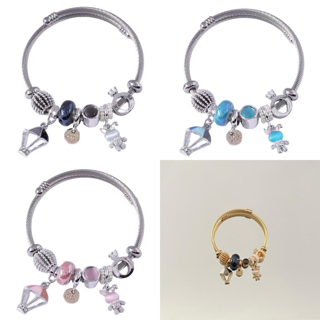 Stainless Steel Bracelet For Women With Bunny Pendant Elegant Jewelry For Gift Giving