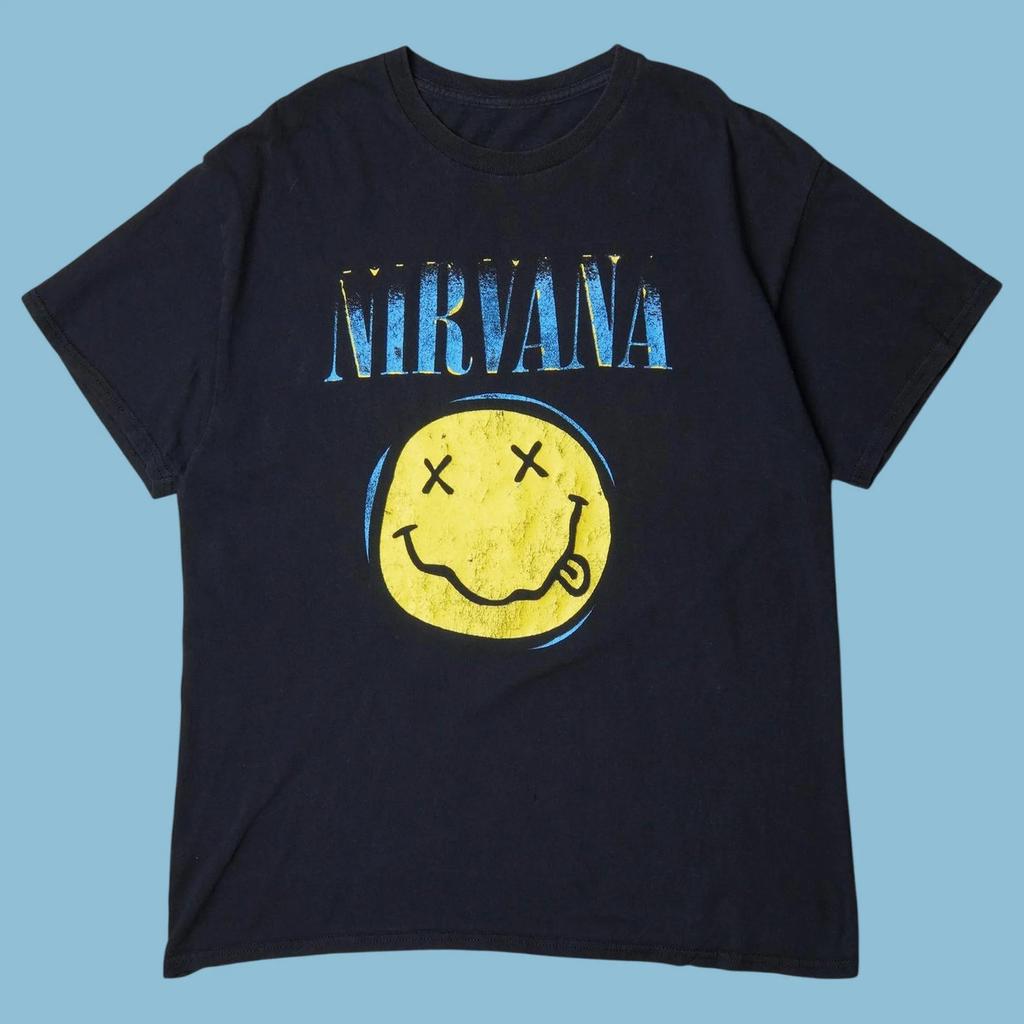 Vintage Nirvana 90s Smiley T-Shirt - L-