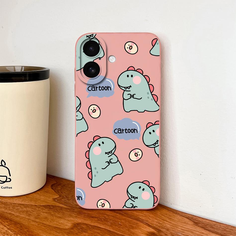 For iPhone 17 Pro Max / iPhone Air Phone Case Lovely Cartoon Liquid Silicone Full Coverage Anti Drop Bumper For iPhone17 Fundas