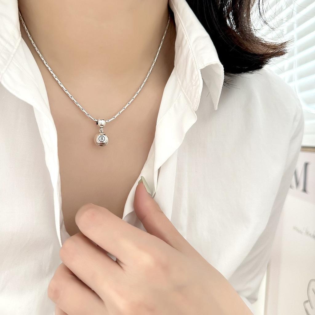 Love Pendant Thai Silver Sweater Hip Hop Cross Necklace Women'S Premium Long Sweater Chain Accessories