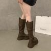 Thick-soled Heightening Maillard Brown Boots Women's 2025 New Autumn and Winter But Knee-thin Knight Boots Long Boots