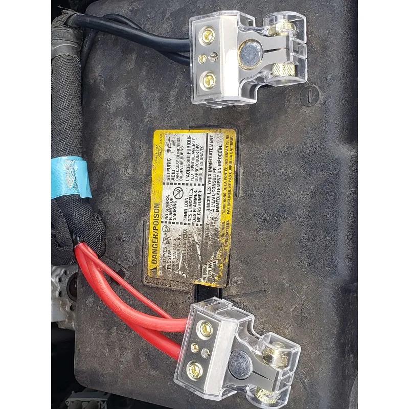 2PCS Car Marine Battery Terminal Connectors - Adjustable Gasket for Automotive Audio System Modified Battery Head