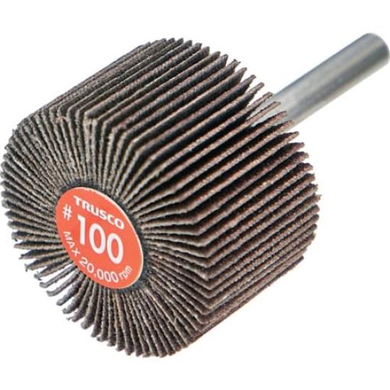 

TRUSCO Economy Flap Shaft Diameter Outer Diameter 40mm x Width 25mm x Shaft Length of Wheel, 6mm, 35mm, #100 (Pack 5) EF4025-100