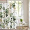 Lovely Plant Themed Shower Curtain With Hooks Quick Install Water Resistant Easy Clean For Home Bathroom Bathtub Rental Decor