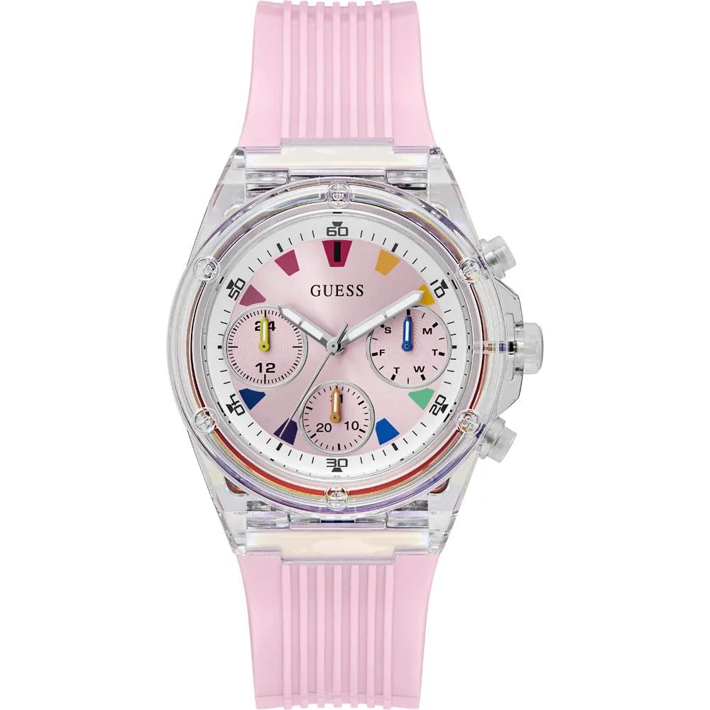 GUESS Athena Pink Silicone Ladies Quartz Watch GW0438L7 розовый