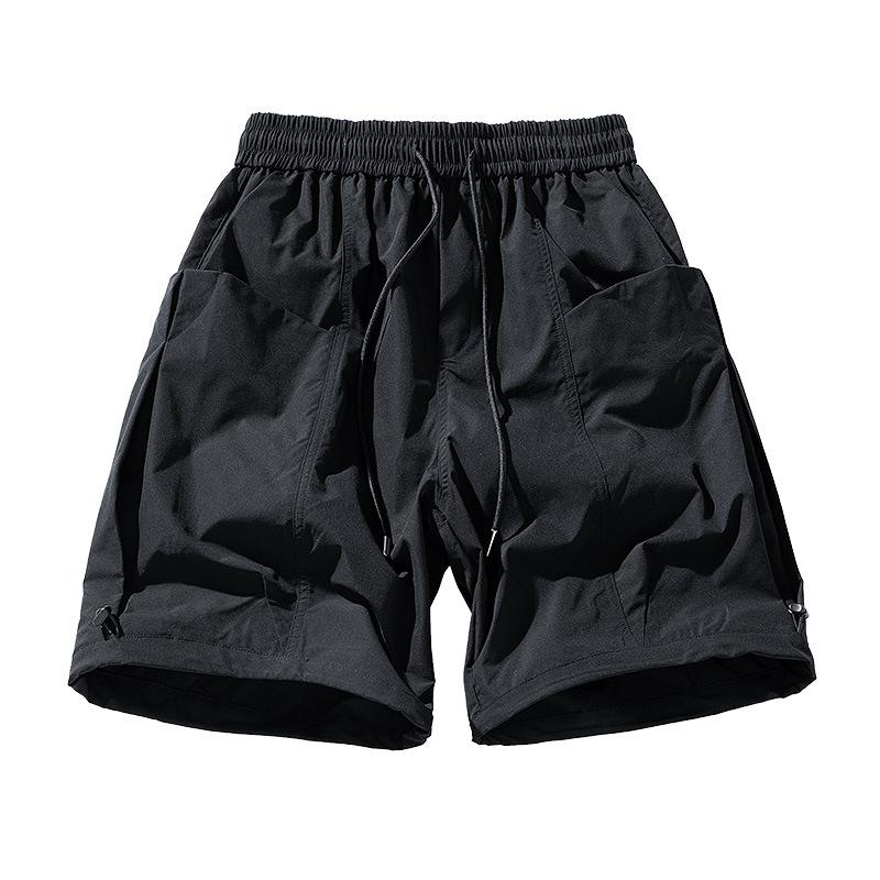 Men's Spring and Autumn Style Outdoor Versatile Functional Multi-bag Casual Five-point Pants Work Pants Pure Color